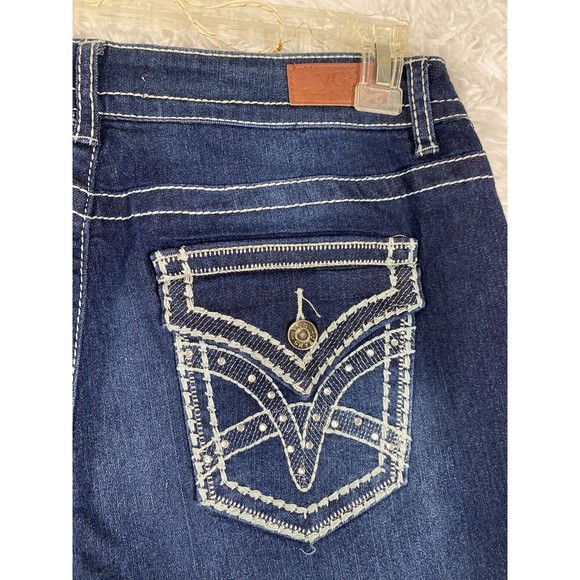 VGS Denim For All Time Women's Capri Jeans Size 12 Stretch Embellished Pockets - Picture 8 of 12